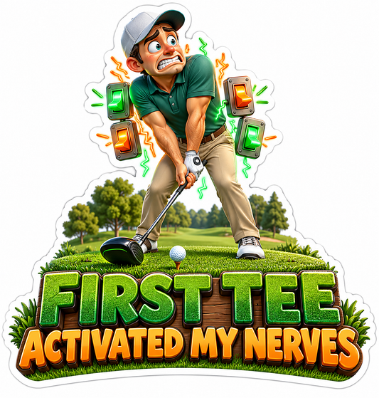 Golfer First Tee Humor Quote Vinyl Decal Stickers