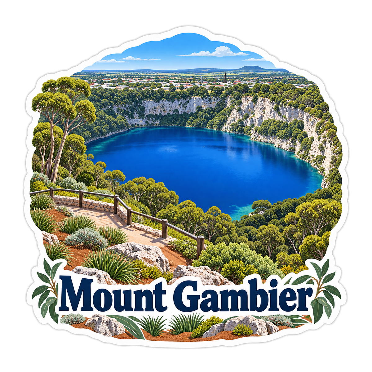 Mount Gambier Blue Crater Lake Vinyl Decal Stickers