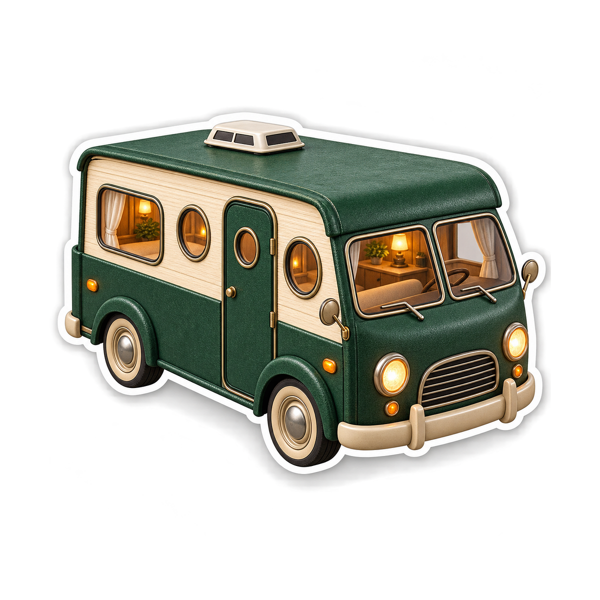 Green Hardcover Book Camper Van Vinyl Decal Stickers