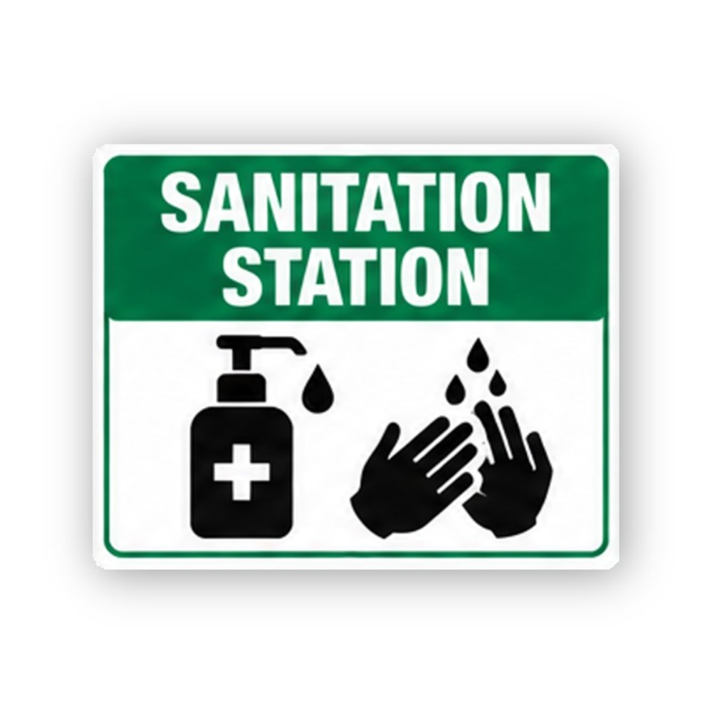 Green Station Bottle Plus Washing Hands Panel Vinyl Decal Stickers