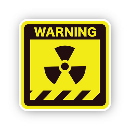 Yellow Warning Black Three Wedges Panel Vinyl Decal Stickers