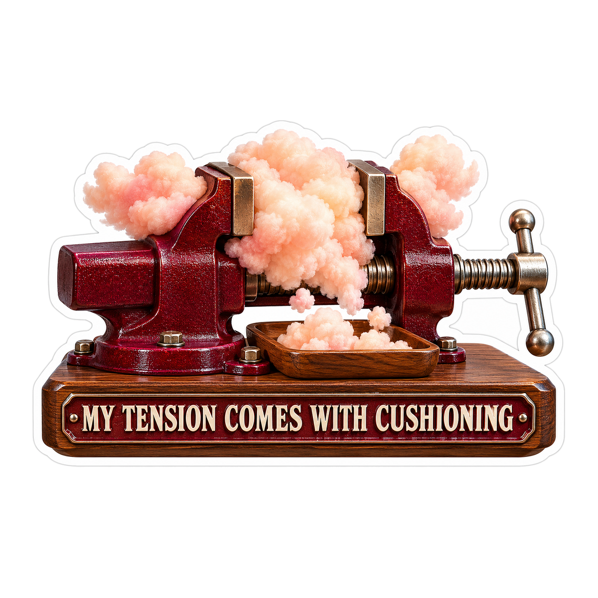 Burgundy Vise with Pink Cloud Cushion Art Vinyl Decal Stickers