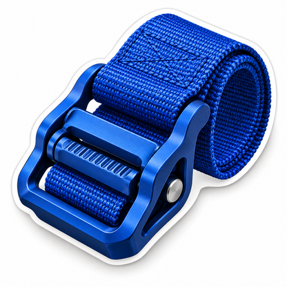 Rolled Blue Woven Strap with a Matching Buckle Vinyl Decal Stickers