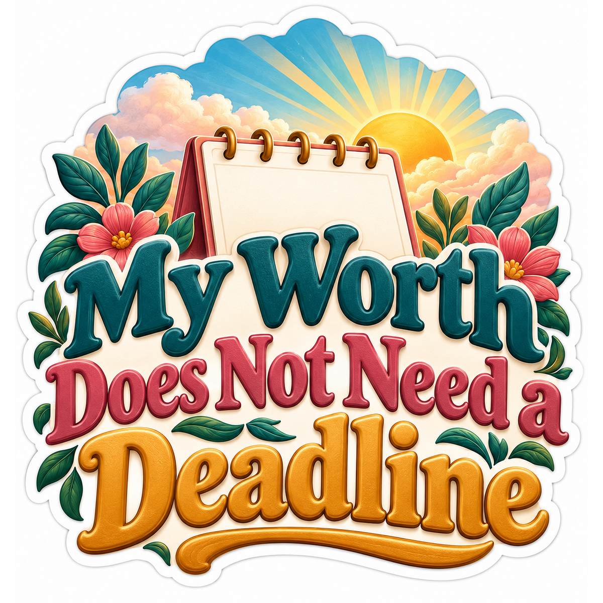 My Worth Does Not Need a Deadline Quote Vinyl Decal Stickers