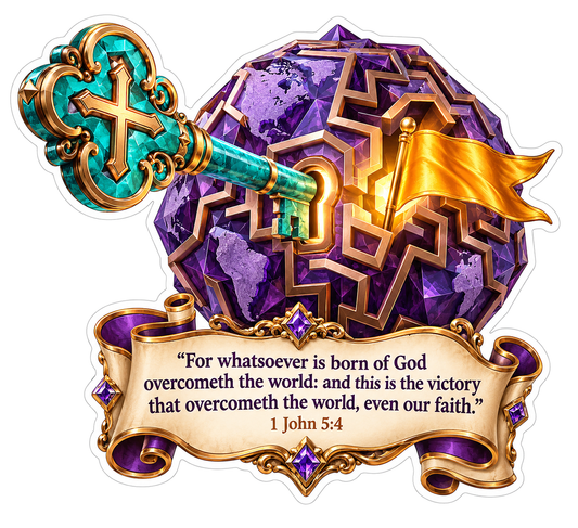 1 John 5 Verse 4 Maze Key Art Vinyl Decal Stickers