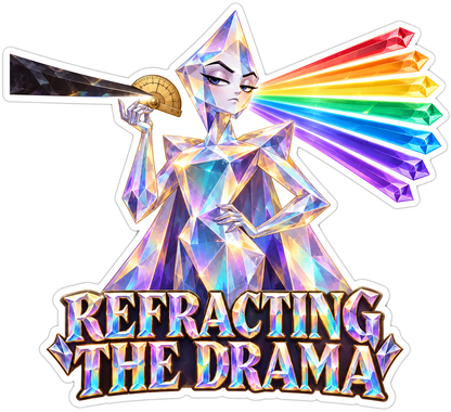 Prism Woman Holding a Rainbow Light Beam Vinyl Decal Stickers