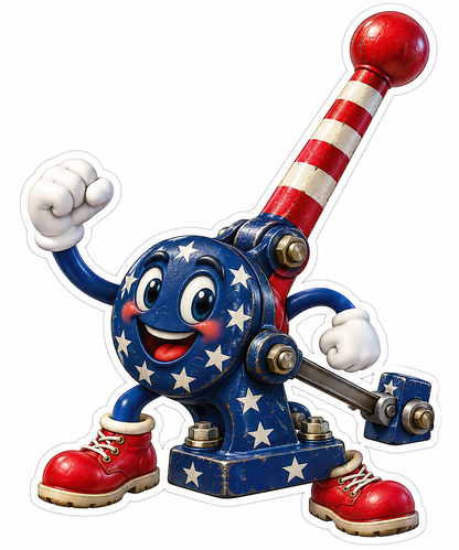 Patriotic Rail Switch Lever Character Vinyl Decal Stickers
