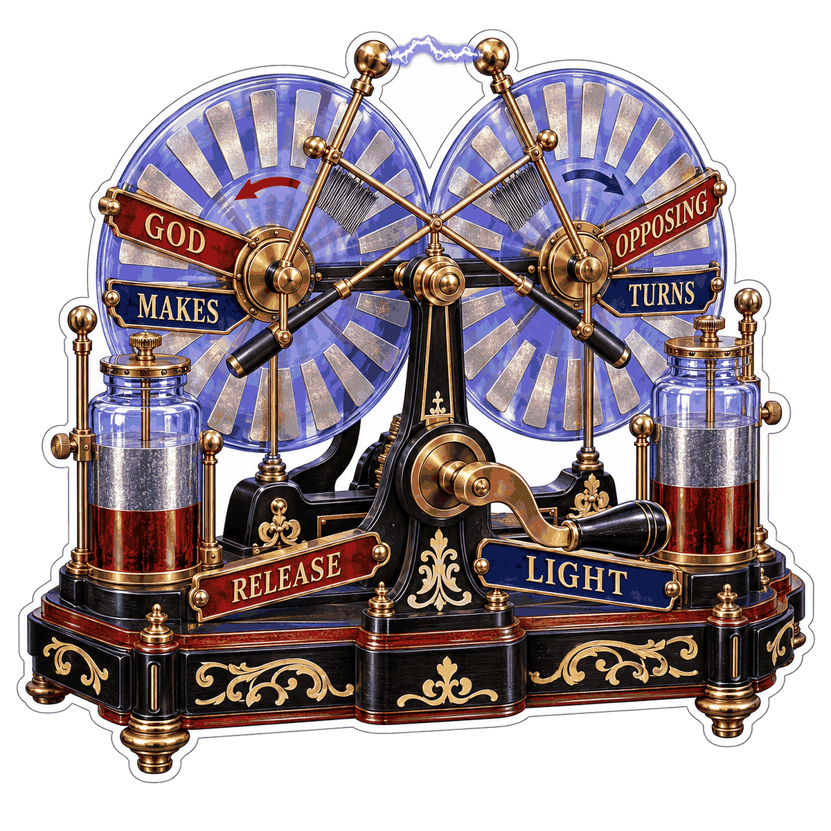 Faith Twin Blue Discs on Ornate Base Art Vinyl Decal Stickers