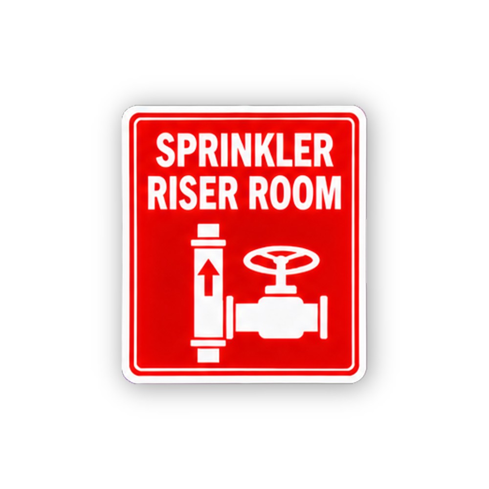 Red White Sprinkler Riser Valve Portrait Vinyl Decal Stickers