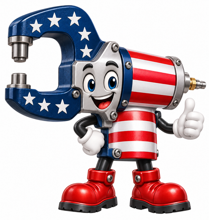 Patriotic C Jaw Rivet Squeezer Character Art Vinyl Decal Stickers