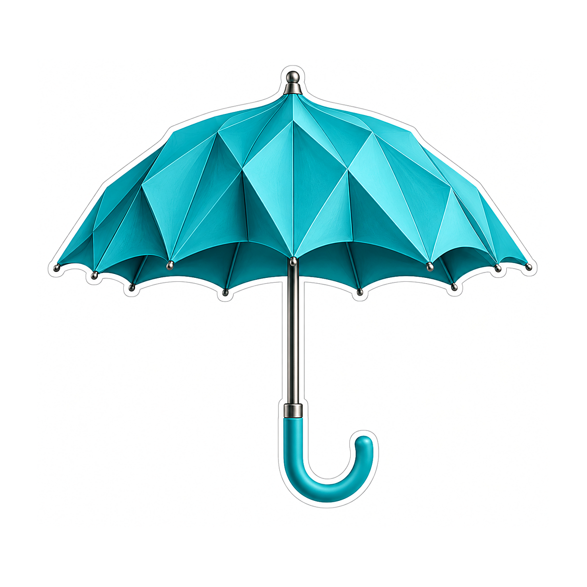 Teal Folded Diamond Panel Umbrella Vinyl Decal Stickers