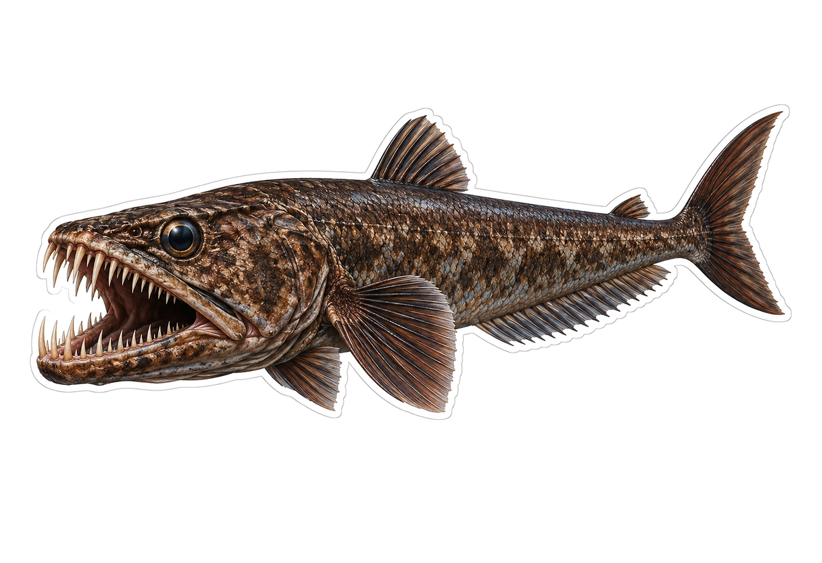 Broad Head Deepsea Lizardfish Art Vinyl Decal Stickers