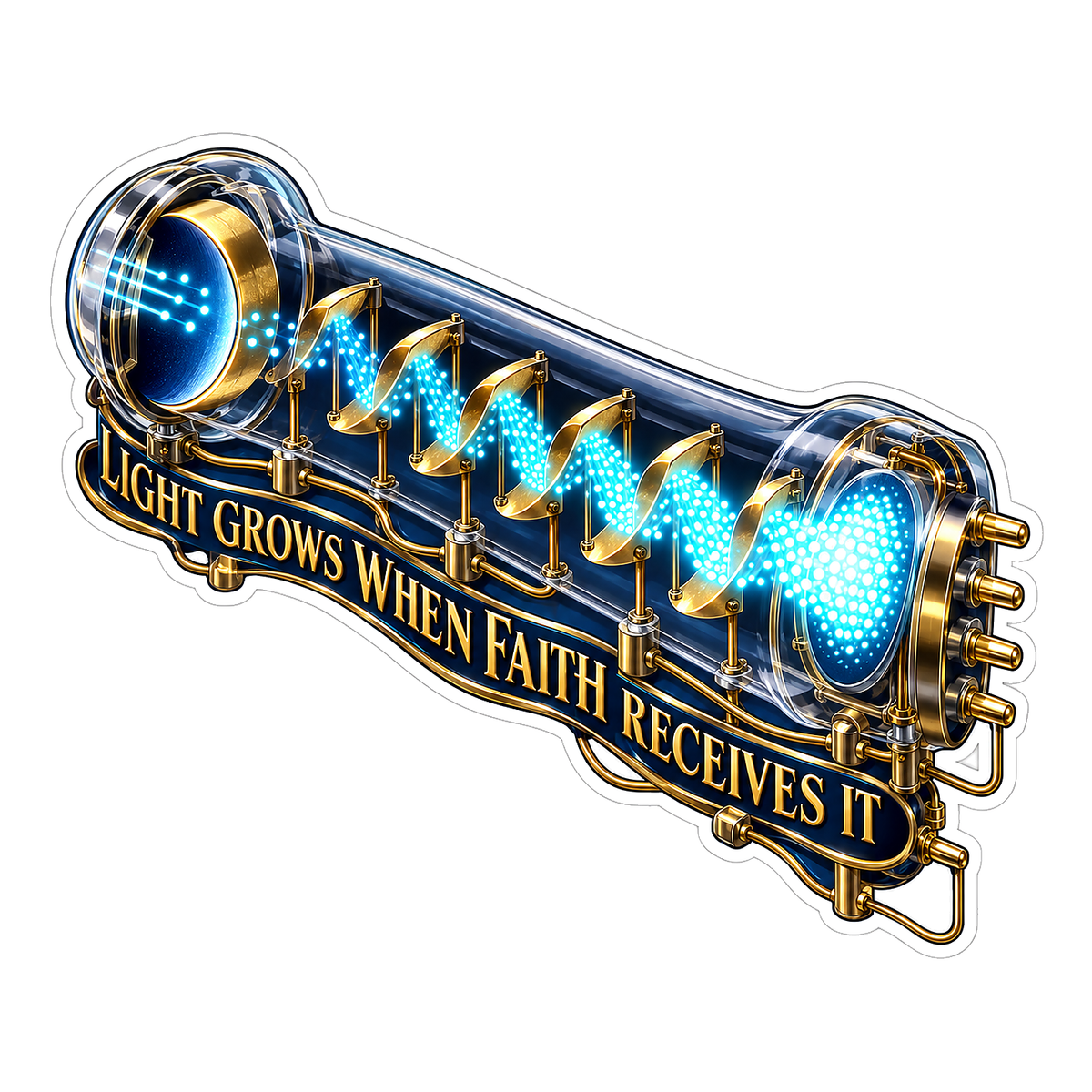 Blue Light Tube Faith Quote Art Vinyl Decal Stickers