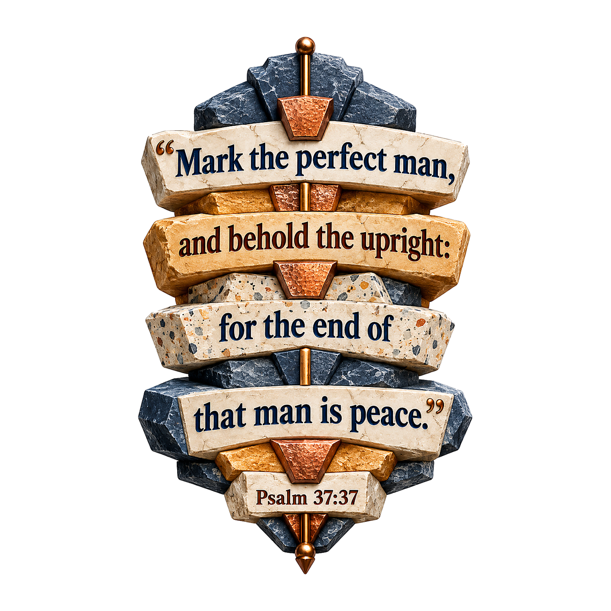 Layered Stone Plumb Bob with Scripture Quote Vinyl Decal Stickers