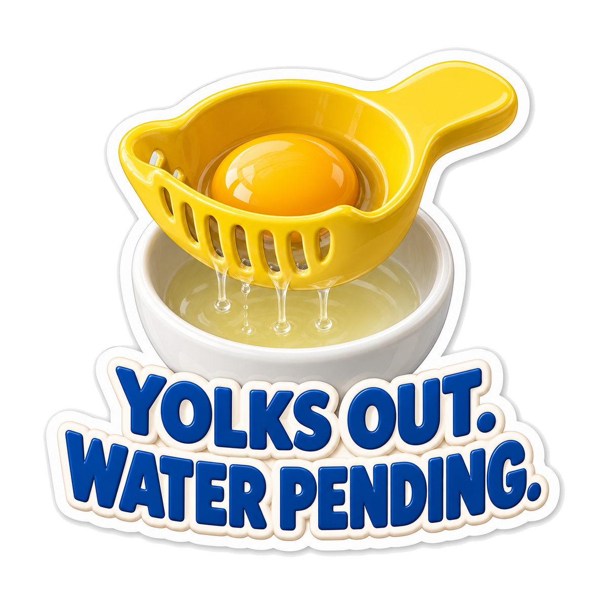 Yellow Egg Separator Water Pending Quote Vinyl Decal Stickers