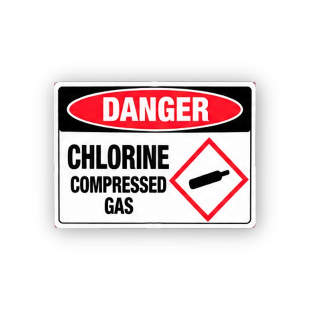 Red Chlorine Cylinder Diamond Panel Vinyl Decal Stickers