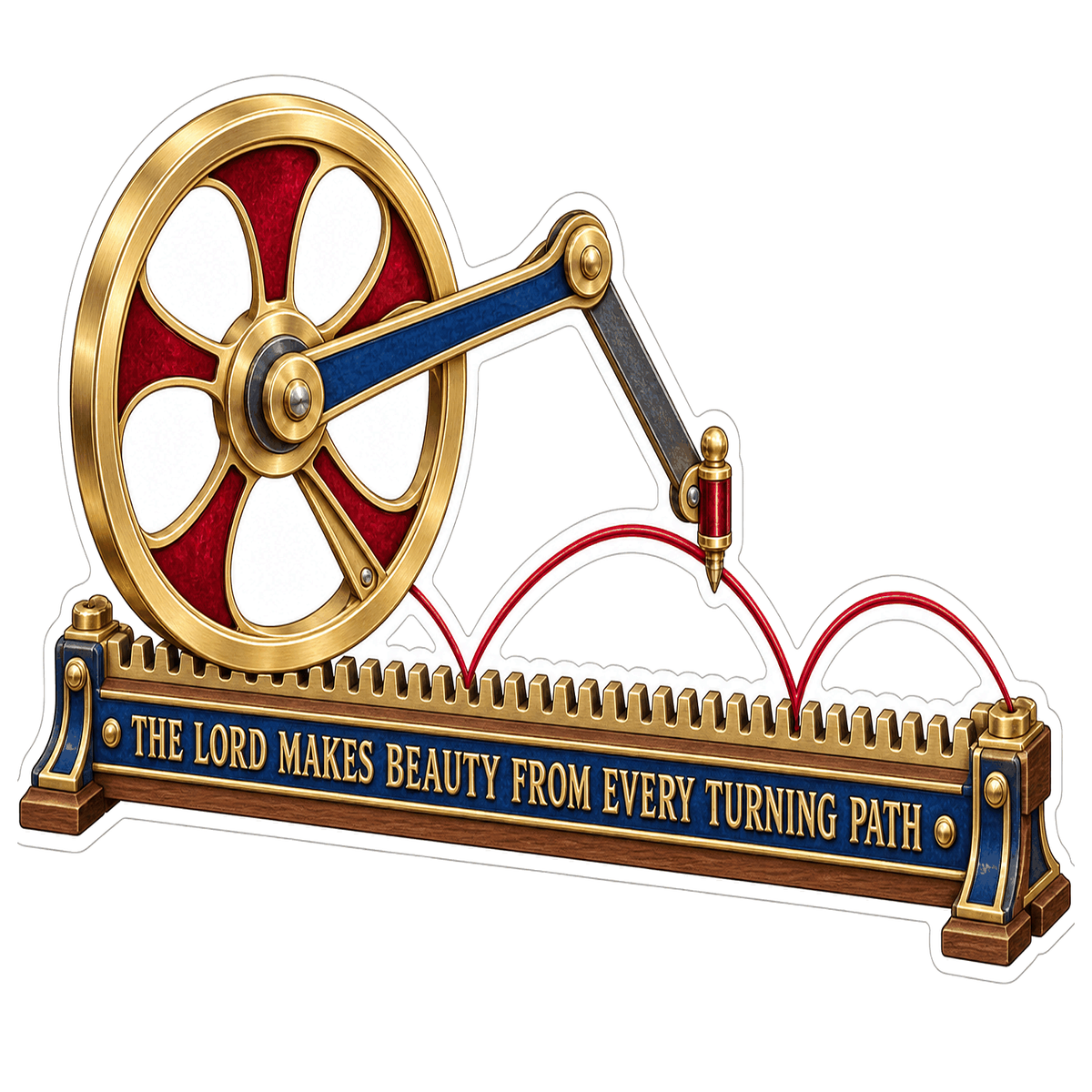 Faith Golden Wheel Drawing Red Curves Art Vinyl Decal Stickers