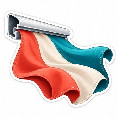 Coral Cream Teal Awning Rail Ribbon Art Vinyl Decal Stickers