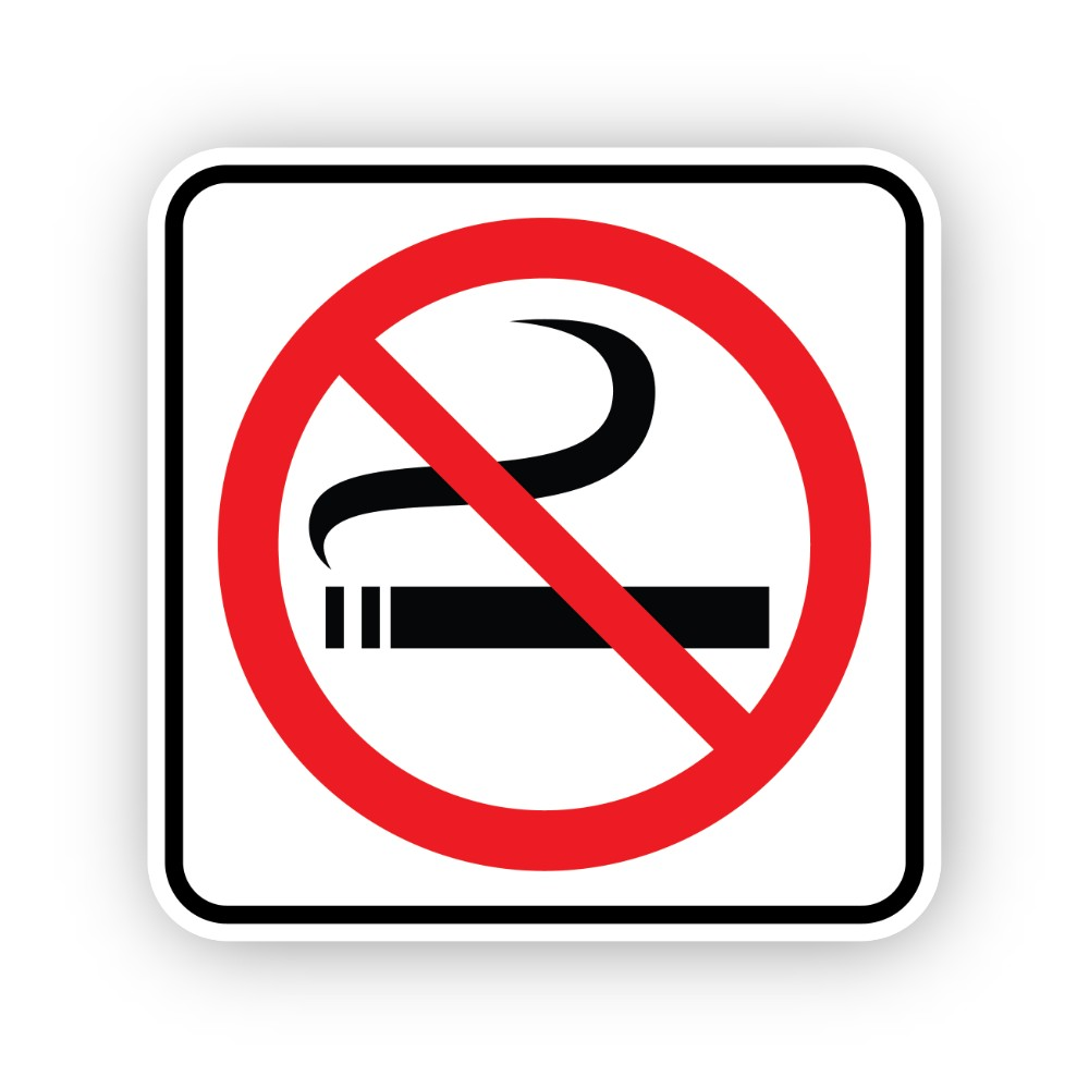 Red Crossed Cigarette Black Border Square Vinyl Decal Stickers