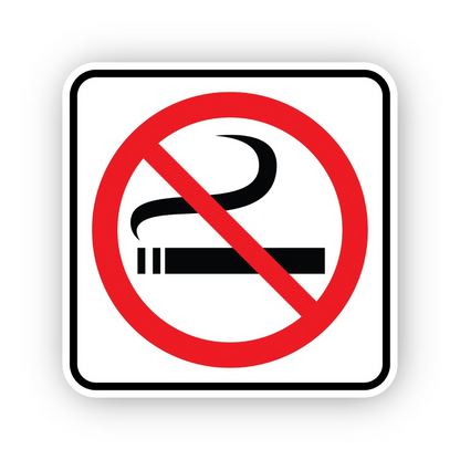 Red Crossed Cigarette Black Border Square Vinyl Decal Stickers
