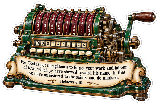 Green Mechanical Counter Faith Verse Vinyl Decal Stickers