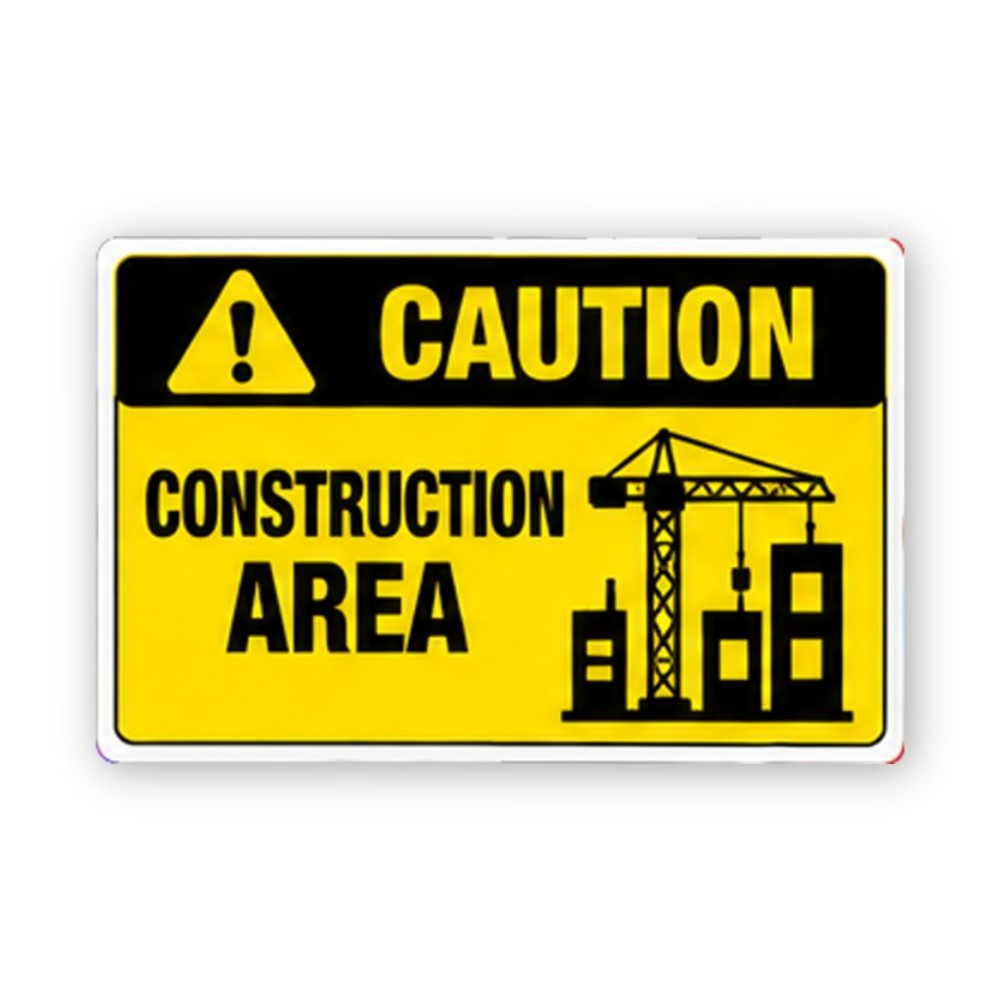 Yellow Caution Crane Buildings Panel Vinyl Decal Stickers