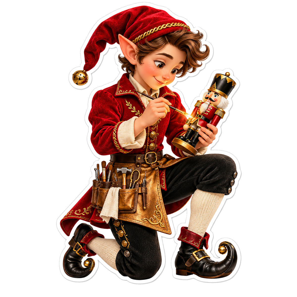 Red Coat Elf Painting Toy Soldier Art Vinyl Decal Stickers