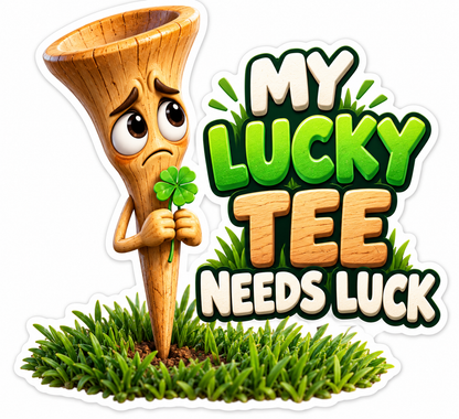 Lucky Golf Tee Clover Funny Quote Art Vinyl Decal Stickers