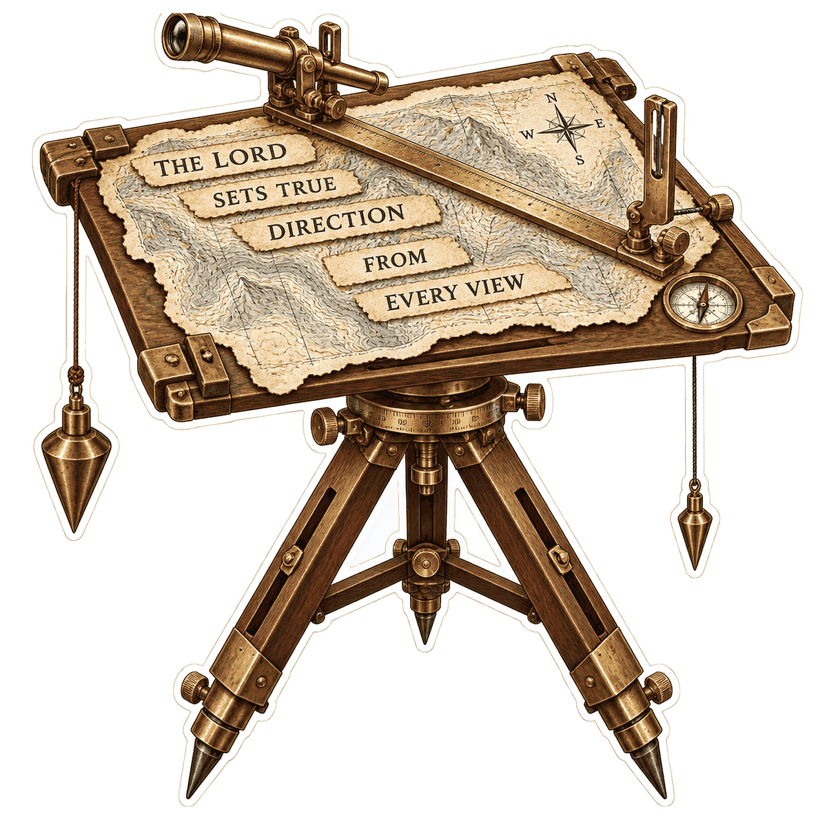 Faith Map Table on Wooden Tripod Art Vinyl Decal Stickers