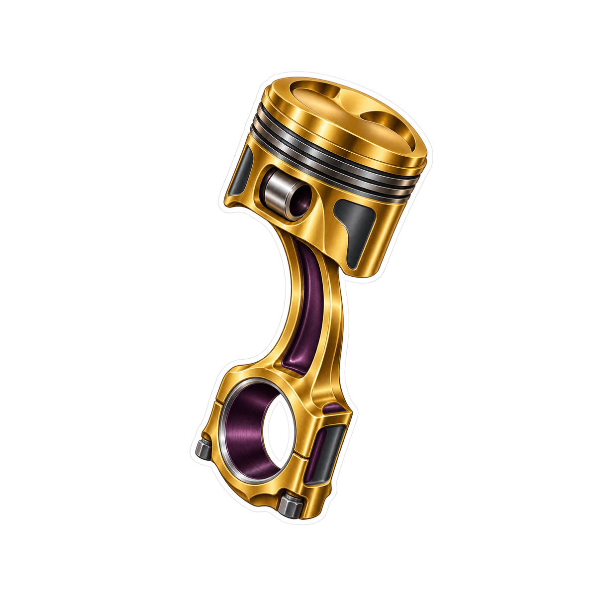 Golden Curved Piston Art Vinyl Decal Stickers