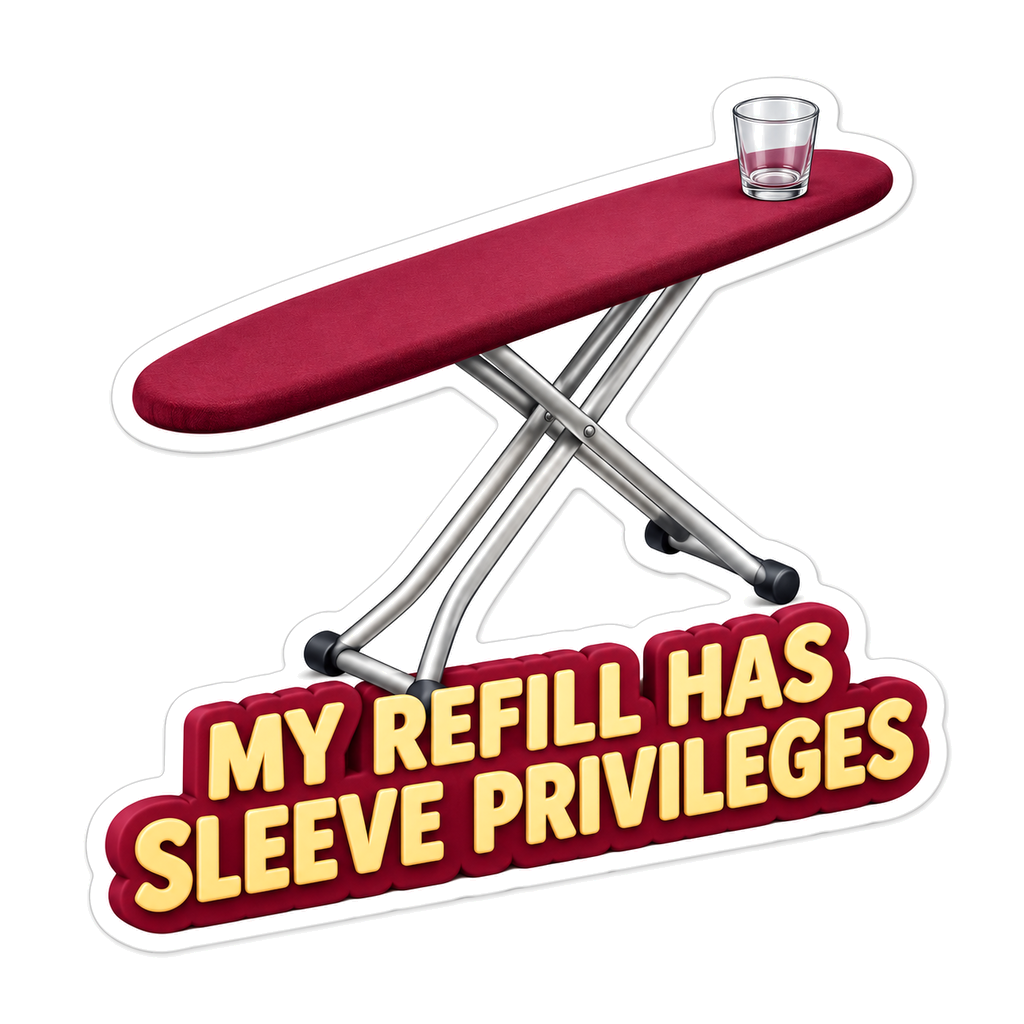Burgundy Sleeve Board with Clear Glass and Quote Vinyl Decal Stickers