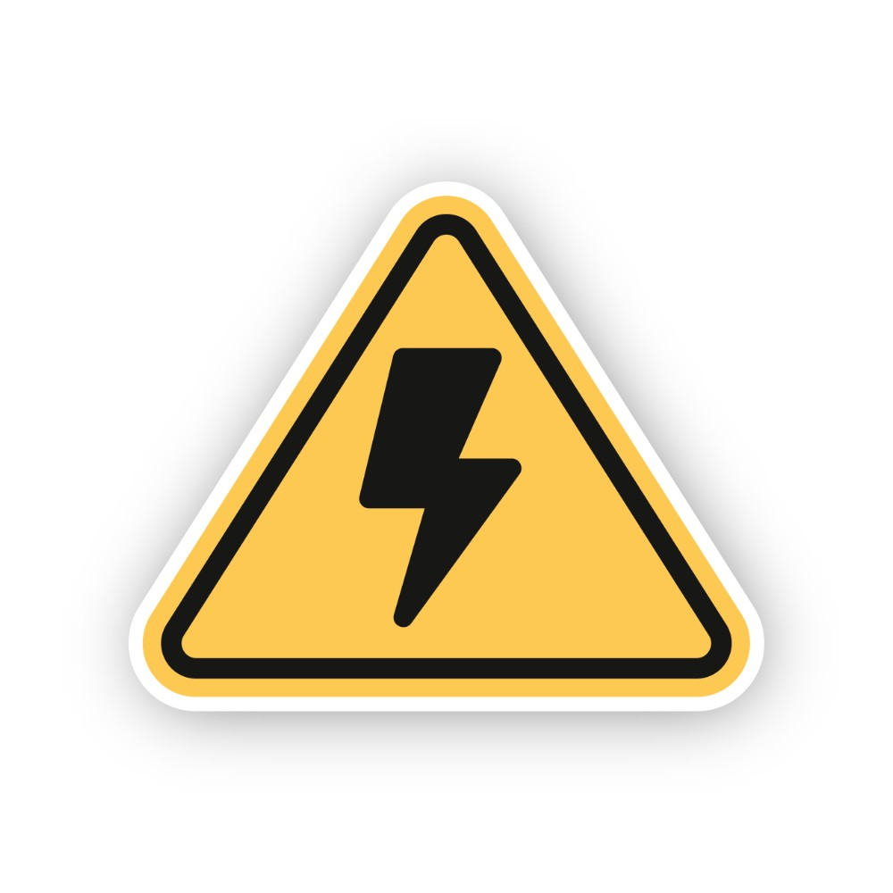 Amber Thick Lightning Rounded Triangle Vinyl Decal Stickers