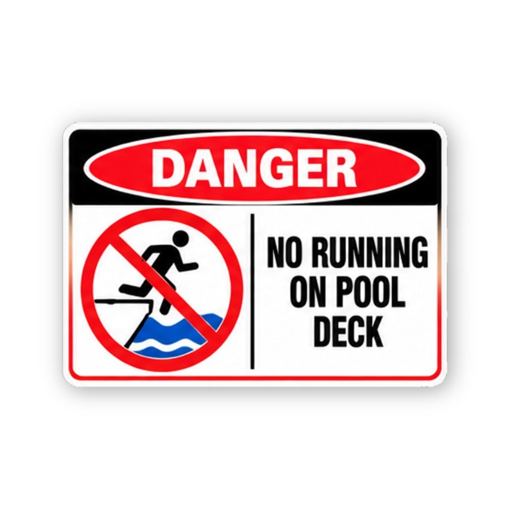 Red Pool Deck Crossed Runner Panel Vinyl Decal Stickers