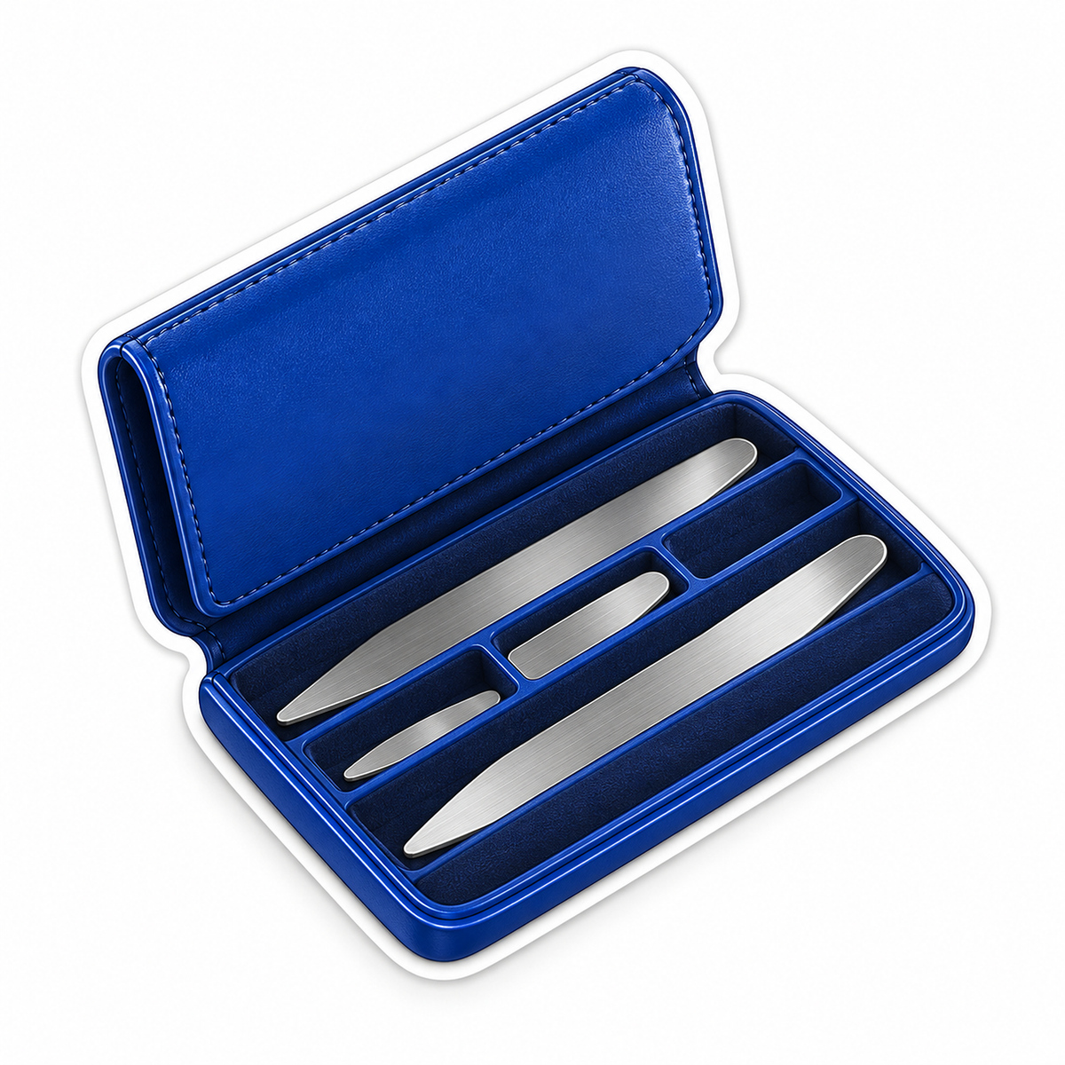 Blue Case Holding Three Silver Pointed Tools Vinyl Decal Stickers