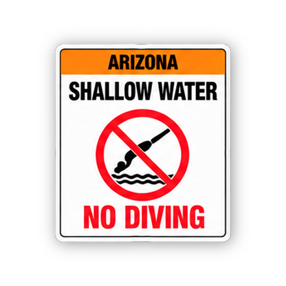 Orange Arizona No Diving Figure Portrait Vinyl Decal Stickers