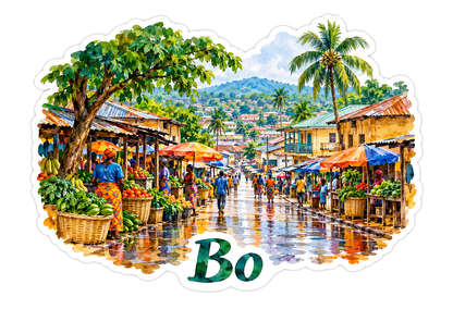 Bo Rainy Market Street Palm Tree Art Vinyl Decal Stickers