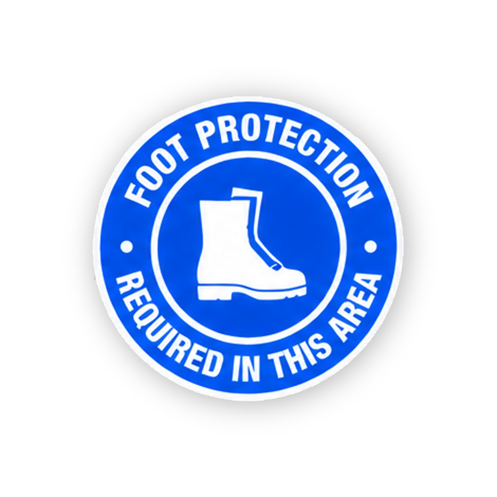 Blue Foot Protection Area Boot Ring Circle Vinyl Decal Stickers