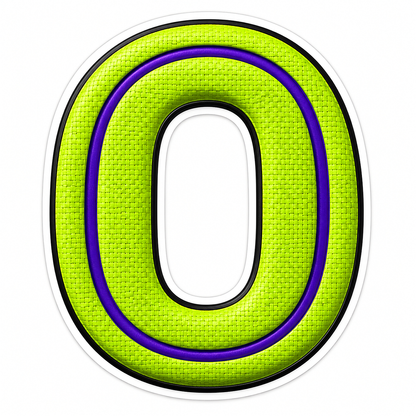 Lime Mesh Letter O with Purple Edge Art Vinyl Decal Stickers