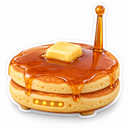 Pancake Stack with Butter and a Golden Antenna Vinyl Decal Stickers