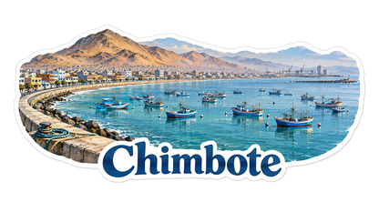 Chimbote Fishing Bay Panorama Art Vinyl Decal Stickers