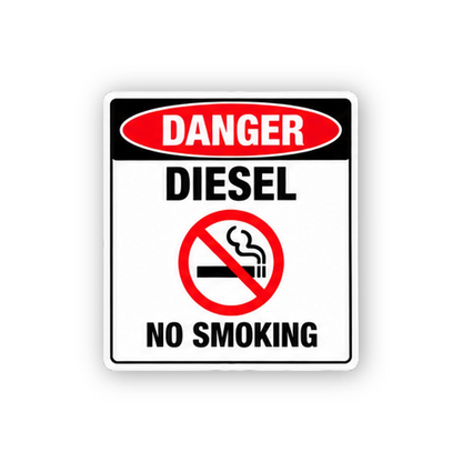 Red Diesel No Smoking Icon Portrait Vinyl Decal Stickers