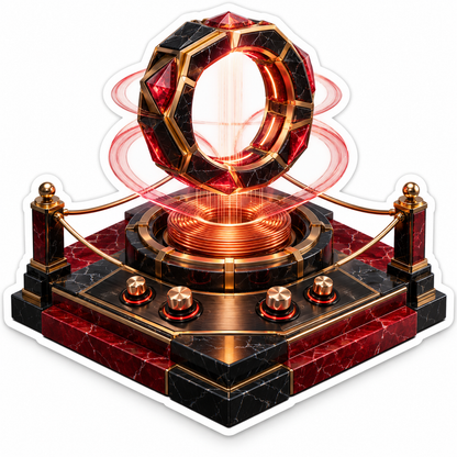 Ruby Floating Ring Over Copper Coil Art Vinyl Decal Stickers