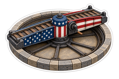 US Flag Railroad Turntable Art Vinyl Decal Stickers