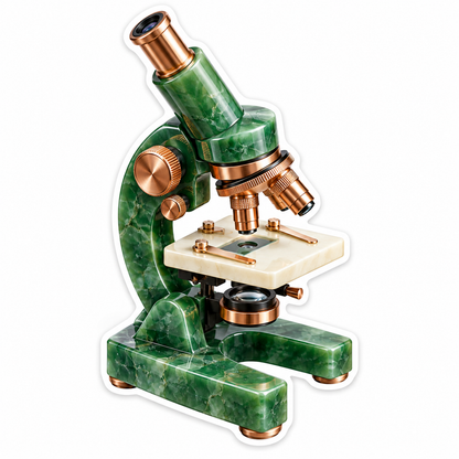 Green Marble Optical Instrument with Brass Lens Vinyl Decal Stickers