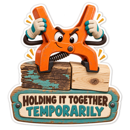 Orange Spring Clamp Character Art Vinyl Decal Stickers