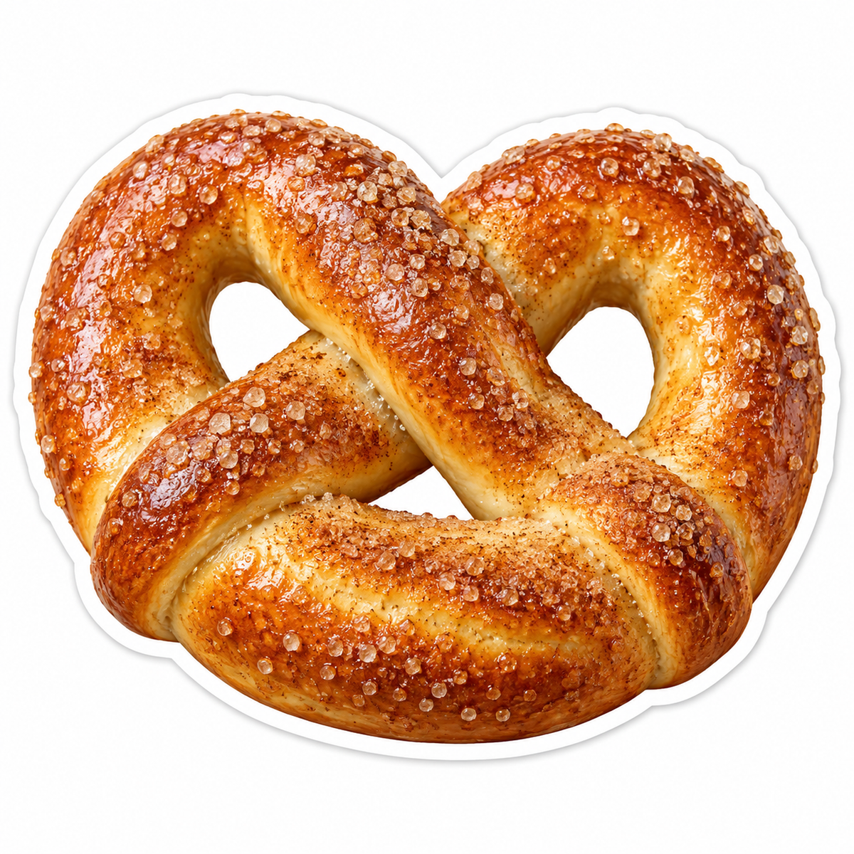 Golden Salted Pretzel with Twisted Loops Vinyl Decal Stickers