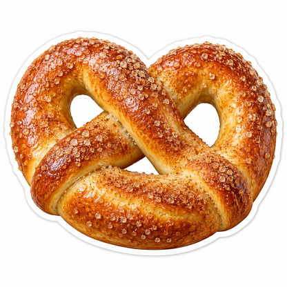 Golden Salted Pretzel with Twisted Loops Vinyl Decal Stickers