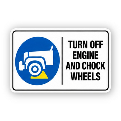 Black Truck Chock Wheel Blue Circle Panel Vinyl Decal Stickers