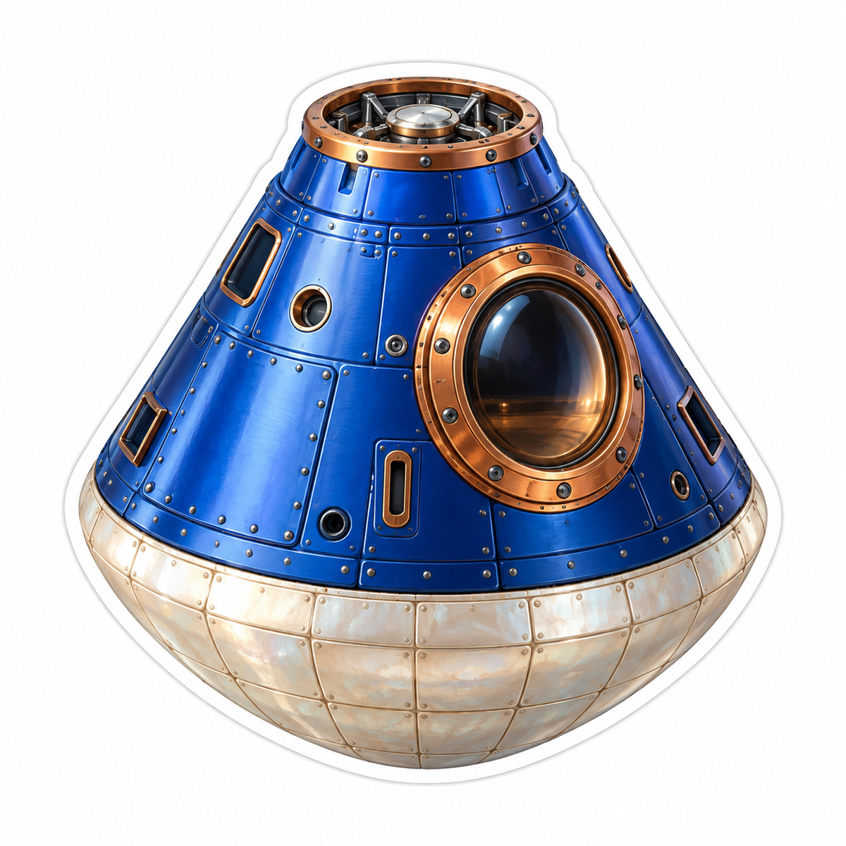 Blue Copper Space Capsule Art Vinyl Decal Stickers