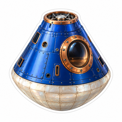 Blue Copper Space Capsule Art Vinyl Decal Stickers